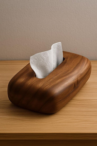 Rectangular Walnut Wood Tissue Box Cover Handmade Wooden Tissue Holder for Bathroom Bedroom <b>Office</b> Natural Finishing <b>Rustic</b> Home - Product Image 3