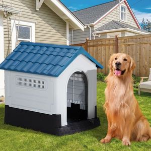 33-Inch Large Plastic Insulated Pet House with Elevated Floor Indoor Outdoor Doghouse with Air Vents & Water Resistant Features - Product Image 3