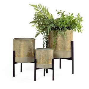 American Style Metal Planter With Wooden <b>Stand</b> Set of 2 Standard Quality Stylish Design Home Decor Flower Planter Pot - Product Image 6