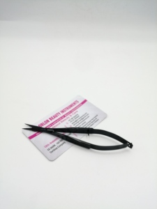 Black Precision Brow Grooming Kit Custom Logo Pointed Stainless Steel Scissors and Tweezers for Trimming and Shaping Eyebrows - Product Image 6