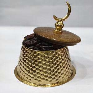 Nouvel arrivage de bol Khajoor en métal pour restaurant, bol de datte arabe décoratif classique et élégant pour les mariages et les fêtes - Product Image 1