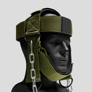 Weight Lifting Men Fitness Strength Exercise <b>Belt</b> <b>Chain</b> Strap Weightlifting Head Neck Harness - Product Image 1