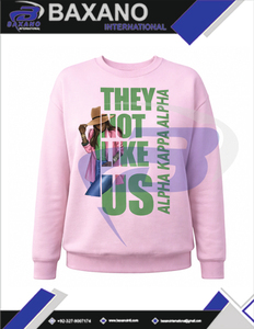 Alfa |   Kapa |   Sudadera Rosa con Temática de la Hermandad Alpha con Letras Verdes en Relieve, Ropa Universitaria para Miembros de la Hermandad AKA - Product Image 4