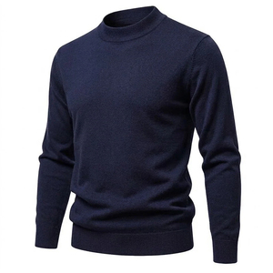Suéteres de Cuello Redondo para Hombre, Manga Larga, Ligeros, de Punto, Estilo Pullover, Color Sólido, Talla Grande, Ropa Urbana - Product Image 3