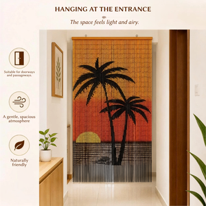 Luxury Bamboo Beaded Curtains Bamboo Bead Door Curtain for Hotel Rooms Resort Villa Interior Decoration Custom Design - Product Image 3