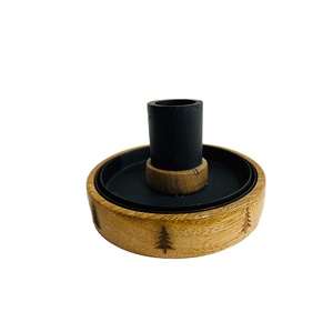 Porte-bougie en bois écologique avec support de lanterne en bois pour la décoration de la maison ou Noël - Product Image 1