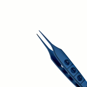 Pinzas Quirúrgicas Profesionales de Titanio con Dientes, 85 mm, 1x2 Dientes, Instrumento de Precisión para Sujetar Tejidos, Acabado Azul - Product Image 3