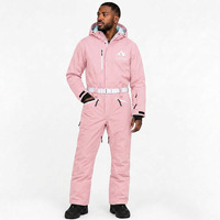 Combinaison de ski pour femme OEM ODM, une pièce, imprimée, en polyester, imperméable, thermique, avec capuche et fermeture éclair