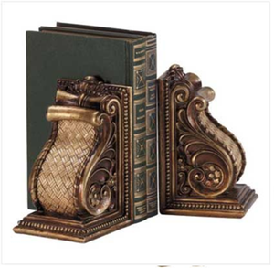 Sujetalibros metálicos de estilo barroco clásico disponibles a precios de mayorista, que brindan una sensación de robustez y elegancia para exhibiciones de gran volumen. - Product Image 1