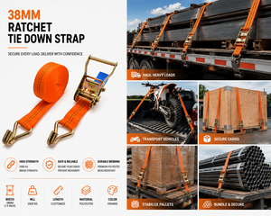 Correa de Amarre de Carga Personalizada de 1.5 Pulgadas con Ganchos Dobles en J, Cinta de Poliéster Resistente, Capacidad de Carga de Trabajo de 1500 kg - Product Image 2