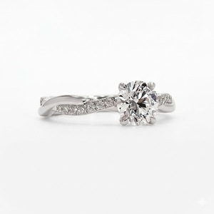 Anillo de Diamante Cultivado en Laboratorio VBSR-102 CVD HPHT de 1.22CT, Corte Redondo, Color E, Claridad VS1, con Banda de Oro Sólido de 14K, Anillo de Compromiso para Mujer - Product Image 1
