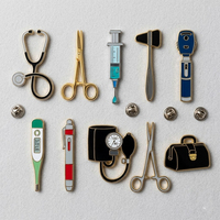 Épinglette personnalisée pour le personnel médical, badge en métal, stéthoscope, infirmière, épinglette en émail