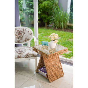 Glass Top Accent <b>Table</b> Nightstand or <b>Side</b> <b>Table</b> for Living Room As End <b>Table</b> or Nightstand - Product Image 2