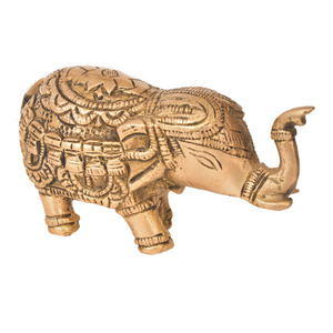 Elefante hecho a mano con escultura de tronco elevado Artículo de decoración para el hogar compatible con Vastu DE LA India - Product Image 2