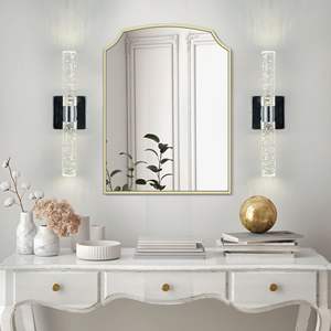 Contemporary 17" H <b>Chrome</b>-Iron Finish 2-<b>Light</b> Sconce Modern Indoor Bubble Crystal <b>Wall</b> Lamp Bathroom Hallway - Product Image 1