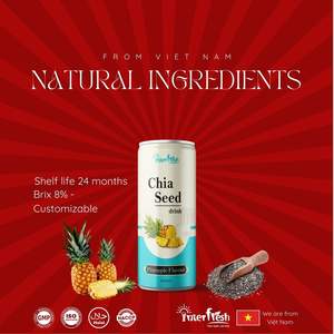 เครื่องดื่มเมล็ดเจีย 320 มล. รสลิ้นจี่ ได้รับการรับรองฮาลาล คั้นสดใหม่ ผลิตโดยบริษัทอินเตอร์เฟรช เวียดนาม รับผลิตแบบ OEM ODM สำหรับตลาดทั่วโลก - Product Image 3