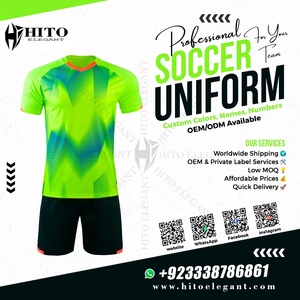 Conjuntos de uniformes de fútbol personalizados de alta calidad al por mayor para hombres, niños y mujeres, cuello en V, manga corta, cómodo y ligero - Product Image 2