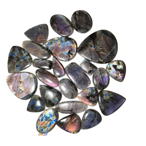 ลาบราดอไรต์สีม่วงธรรมชาติคุณภาพสูง หลายสี แบบคาโบชอง หินควอตซ์เม็ดเดี่ยว ขนาด 20-45 มม. น้ำหนัก 6-10 กรัม สำหรับทำเครื่องประดับเพื่อการบำบัด - Product Image 2