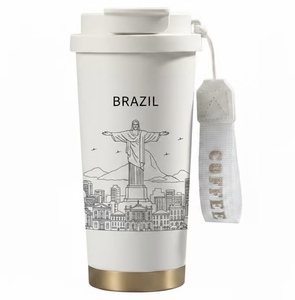 11 oz Ceramic Coffee <b>Tea</b> <b>Mug</b> with Brazil city skyline and a football with vibrant yellow royal blue and kelly green - Product Image 5