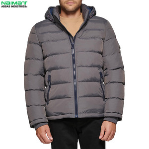 Eco Friendly Recycled Fabric Puffer Jacket Men Green Material Warm Padded Casual <b>Quilted</b> Outwear Parka - Product Image 5