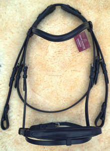 Brida de caballo ecuestre de cuero de alta calidad con acolchado suave y banda de cejas de perla logotipo personalizado para montar - Product Image 3