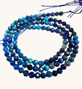 Perles rondes facettées en azurite verte TASBIYA GEMS de 3,5 mm avec évaluation tierce, prêtes à être expédiées pour la fabrication de colliers - Product Image 3