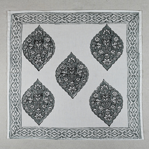 The FABRIA Hand Drawn Floral Print Cotton Square Bandana Soft Breathable Casual <b>Head</b> Scarf Handmade <b>Wrap</b> - Product Image 2