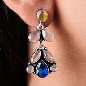 Wholesale Brass Kashmiri Jhumka <b>Earrings</b> | Antique <b>Silver</b> Plated Ghungroo <b>Dangle</b> <b>Earrings</b> | Bohemian Wedding Ethnic Bulk - Product Image 4
