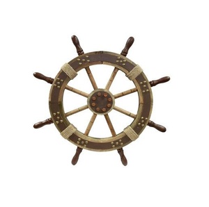 Wooden <b>Ship</b> <b>Wheel</b> Ocean Explorer Wall Accent Created to Elevate Coastal Decorating with Vintage Maritime Inspiration - Product Image 3