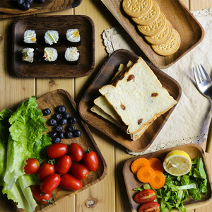 Assiettes carrées de service en bois d'acacia faites à la main, design minimaliste, finition polie, décoration de table, assiettes de service en bois de teck - Product Image 2