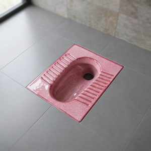 Red White Porcelain Squatting <b>Pan</b> Stylish Double Color <b>Ceramic</b> Sanitary Ware For Bathroom WC Export Quality - Product Image 4