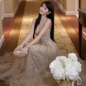 Elegante Vestido de Noche de Tul con Bordado Floral de Encaje, Corte en A, Transpirable, Largo hasta el Suelo, con Sujetador Incorporado, para Baile de Graduación, Boda, Eventos Formales - Product Image 5