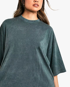 T-shirt ample et respirant en coton 100 % pour femme, style streetwear, coupe décontractée, épaules tombantes, pour filles - Product Image 2