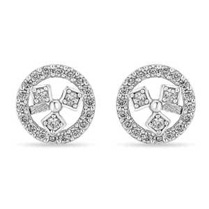 Zarkan 2-In-1 Princess Cut Zircon and Pearl Stud Earrings for Party and Gift - Product Image 2