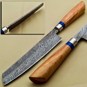 Handmade Damascus Steel Chef <b>Knife</b> <b>Set</b> in Wooden Handle Polished Straight Edge <b>Sharp</b> in Damascus steel - Product Image 1