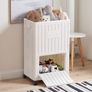 Large Capacity <strong>Rectangle</strong> Injection Molded Foldable Plastic Storage Box with Wheels Stackable Home Organizer <strong>Bin</strong> (70L-80L) - Product Image 3