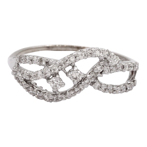 แหวนครบรอบสำหรับผู้หญิง ดีไซน์คลาสสิก ประดับเพชรจาก Djewels Lab Grown Diamond ทองคำขาว 14K ปรับขนาดได้ ทรงบริลเลียนท์ รับรองโดย IGI INGEMCO - Product Image 1