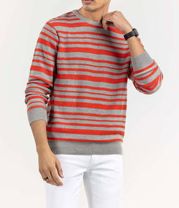 Pull en tricot à col rond surdimensionné pour homme, 100% coton, pulls en tricot dégradés, streetwear, pull d'hiver - Product Image 1