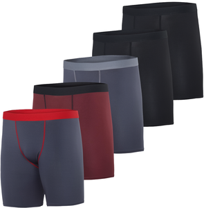 Men's Mid Waist <b>Compression</b> Shorts Solid Color Breathable Elastic Waist Knitted Spandex Cotton Casual <b>Underwear</b> - Product Image 2
