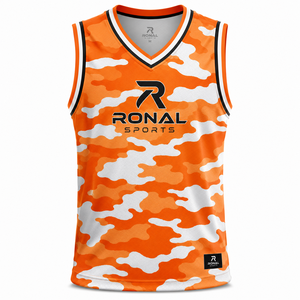 Uniforme de baloncesto de buena calidad para hombre, camiseta sin mangas con cuello en V, poliéster que absorbe la humedad, uniforme para adultos para todas las temporadas - Product Image 1