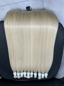 ผมต่อเวียดนามแท้แบบตรงสีบลอนด์พรีเมียม 613 แบบเส้นใหญ่พิเศษ ซุปเปอร์ดับเบิ้ลดรอว์น แบบเย็บสองชั้นสำหรับถักเปีย - Product Image 5