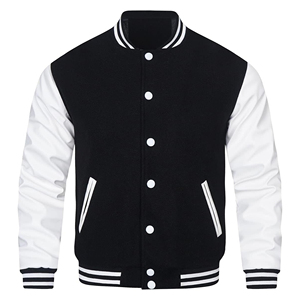 Custom Men Wool Body <b>Leather</b> Sleeve Varsity Bomber Letterman <b>Jacket</b> Plain High School College Baseball Outerwear Varsity <b>Jacket</b> - Product Image 1