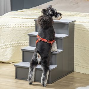 Scaletta per Cani di Piccola Taglia con Copertura Imbottita Grigia per Raggiungere Divani e Letti Alti - Cucce e Mobili per Animali Domestici - Product Image 2