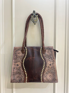 Vintage Rustic Real 100% Genuine Cowhide <b>Leather</b> Tote Bags Premium High Quality Crafted <b>Leather</b> Women Concealed <b>Shopping</b> Bags - Product Image 4