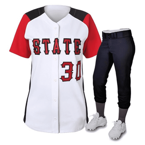 Custom Women Baseball Uniform Sublimated Jersey and <b>Pants</b> Set Button <b>Down</b> OEM Manufacturer Supplier Sportswear - Product Image 1
