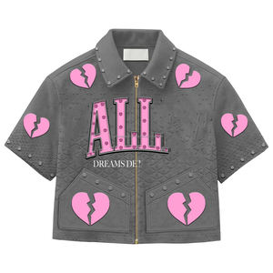 T-shirt court ample à épaules tombantes en coton gaufré épais à manches longues avec impression numérique graphique, 30 MOQ - Product Image 6