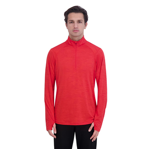 เสื้อยืดออกกำลังกายแขนยาวผู้ชายแบบซิป คอวี แห้งเร็ว ระบายเหงื่อได้ดี รุ่นขายดี - Product Image 2