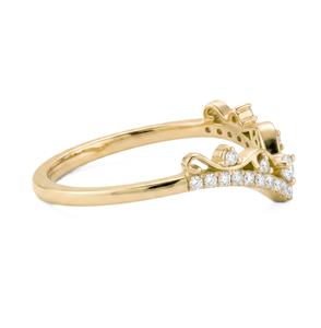 Lab Grown Diamond Round Brilliant Cut 14K Solid Gold Promise Ring Prong Statement Minimalist Curved Ring Stackable <b>Wedding</b> Ring - Product Image 4