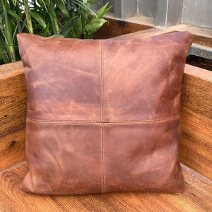 Nuevas fundas de almohada de cuero genuino 100%, funda de almohada decorativa suave, funda de almohada para cama, sofá, silla, dormitorio - Product Image 2