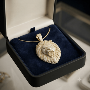 Colgante de Lujo Estilo Hip Hop para Raperos, Chapado en Oro sobre Plata 925, con Cabeza de León Africano Salvaje Personalizada y Diamantes Cultivados en Laboratorio - Product Image 5